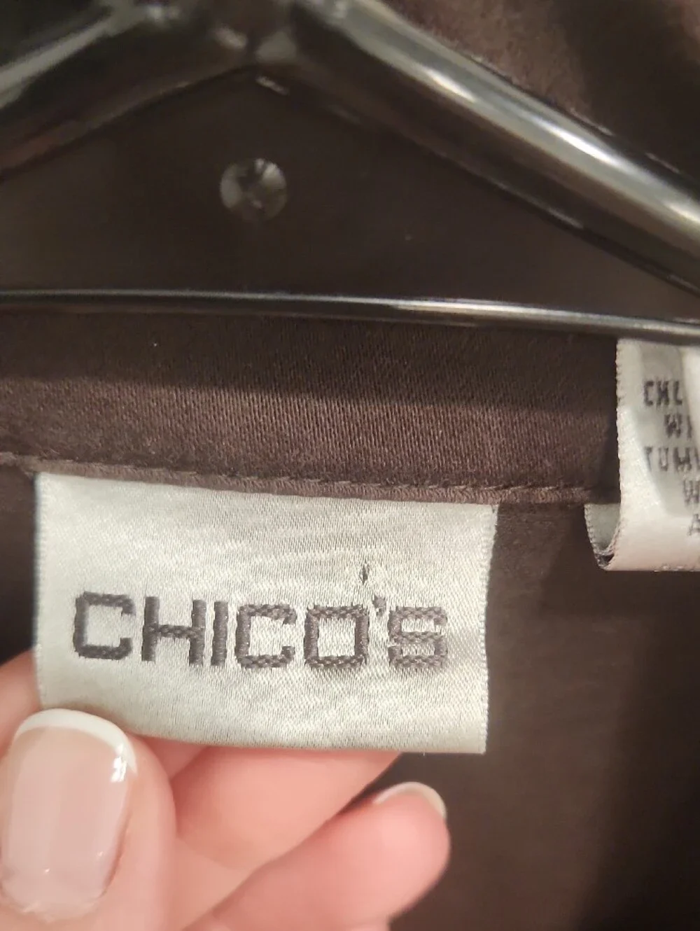 Chico's Dark Brown Zip-Front Military Utility Jacket